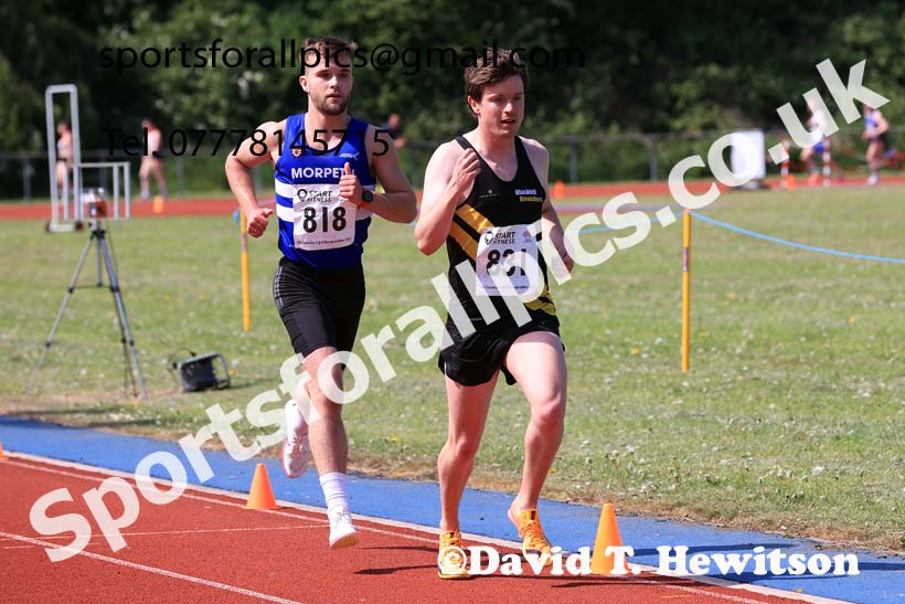 Senior mens and under-20s 5000 metres, 2025 North Eastern Track and Field Champs., Shildon, County Durham. Photo: David T. Hewitson/Sports for All Pics